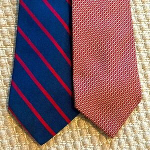 TWO red and navy Brooks Brothers ties, good condition!